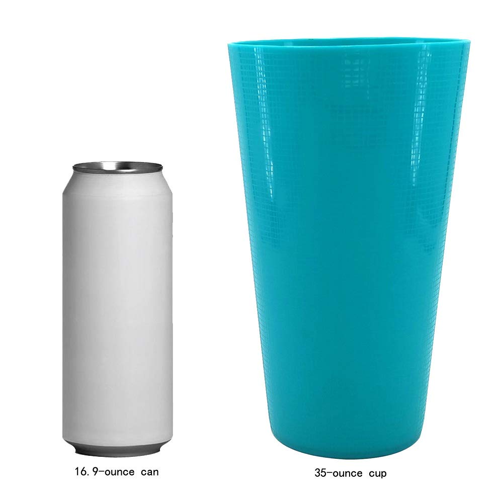 35-Ounce Plastic Tumblers Large Cups Set of 8 in 4 Colors Dishwasher Safe BPA Free Drinking Glasses