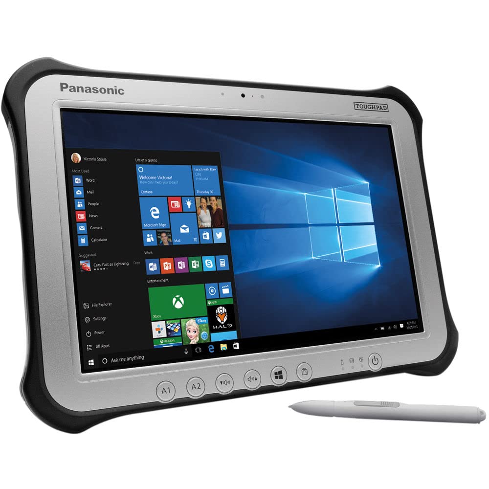 Panasonic Toughpad FZ-G1, Core i5-5300U 2.30GHz, 10.1 WUXGA Multi Touch + Digitizer, 8GB, 256GB SSD, WiFi, Bluetooth, 4G LTE, Dual Pass, 2D Barcode Laser, 2 Cameras, Windows 10 Pro (Renewed)