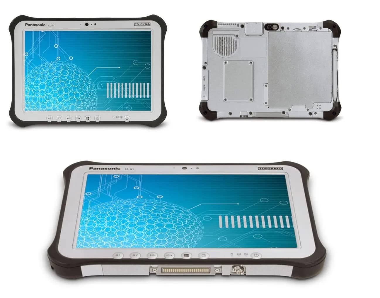 Panasonic Toughpad FZ-G1, Core i5-5300U 2.30GHz, 10.1 WUXGA Multi Touch + Digitizer, 8GB, 256GB SSD, WiFi, Bluetooth, 4G LTE, Dual Pass, 2D Barcode Laser, 2 Cameras, Windows 10 Pro (Renewed)