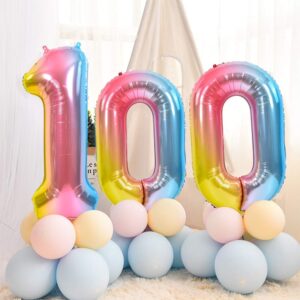 TONIFUL 40 Inch Rainbow Large Numbers Balloons 0-9, Number 5 Digit 5 Helium Balloons, Foil Mylar Big Number Balloons for Birthday Unicorn Party Anniversary Supplies Decorations