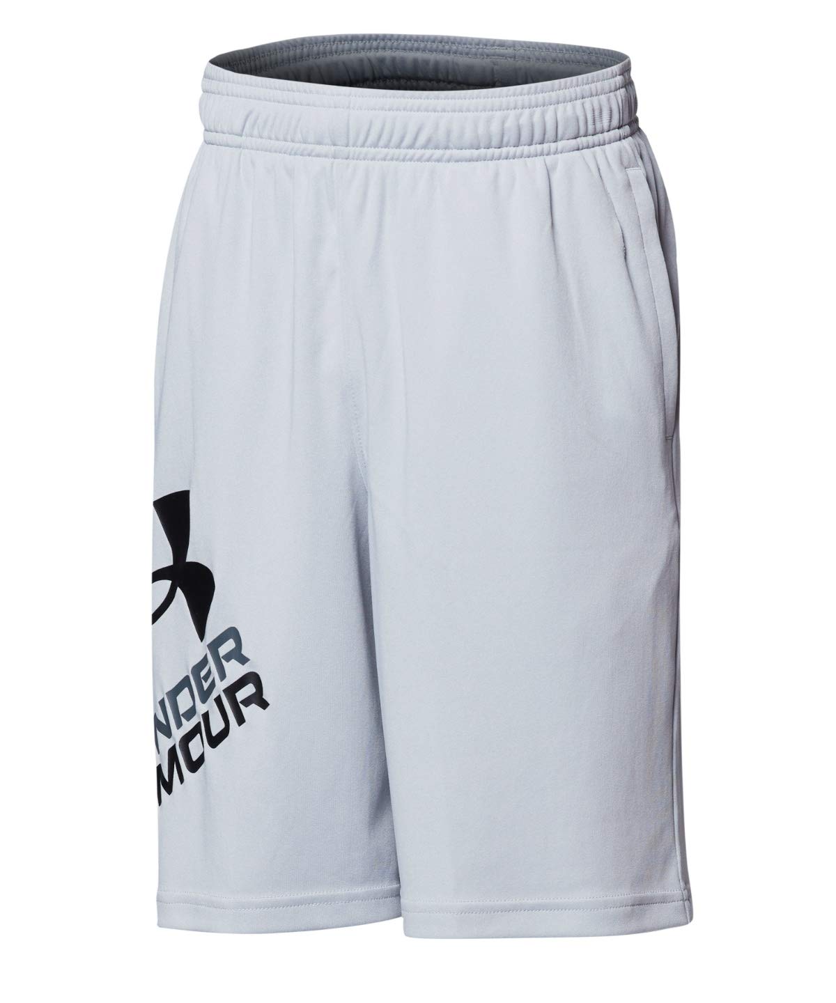 Under Armour boys Prototype 2.0 Logo Shorts , Mod Gray (011)/Black , Youth X-Small