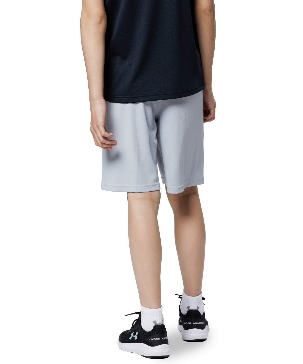 Under Armour boys Prototype 2.0 Logo Shorts , Mod Gray (011)/Black , Youth X-Small