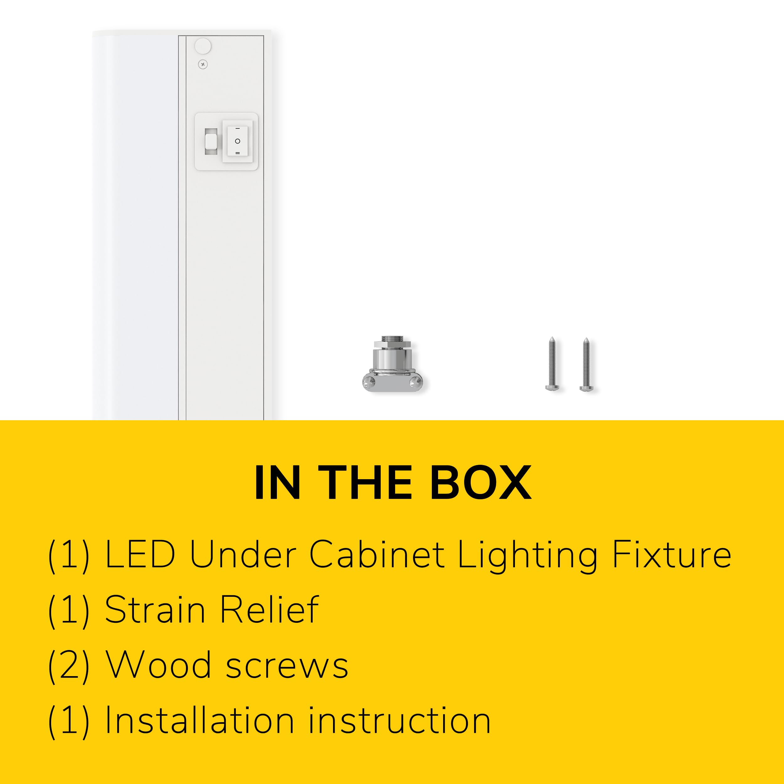 GETINLIGHT Dimmable Hardwired Only Under Cabinet LED Lights, 12-inch, Daylight White(5000k), Matte White Finished, ETL Listed, IN-0201-11-WH-50