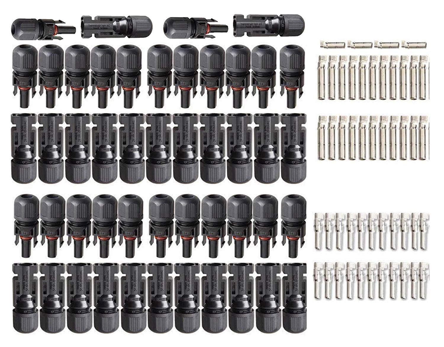 PowMr 100PCS Solar connectors -IP67 Male/Female Solar Connectors(50 Pairs Solar connectors)