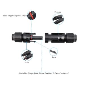 PowMr 100PCS Solar connectors -IP67 Male/Female Solar Connectors(50 Pairs Solar connectors)