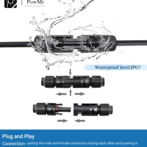 PowMr 100PCS Solar connectors -IP67 Male/Female Solar Connectors(50 Pairs Solar connectors)