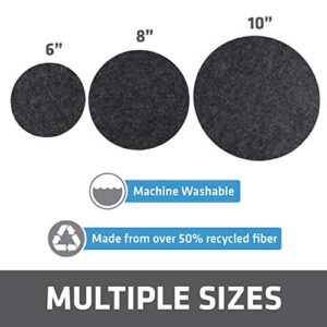 Drymate Plant Coaster Mat Reversible, Charcoal/Brown, (6”, 8”, 10”), (Set of 12), (4 of Each Size), Round/Fabric, Absorbent/Waterproof - Protects Surfaces, Contains Liquids (USA Made)