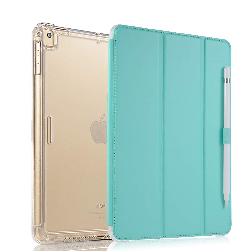 Valkit iPad Pro 9.7 Case 2016 (Old Model), Smart Slim Stand Translucent Frosted Back Cover with Pencil Holder for Apple iPad Pro 9.7 Inch (A1673 A1674 A1681) with Auto Wake/Sleep,Green