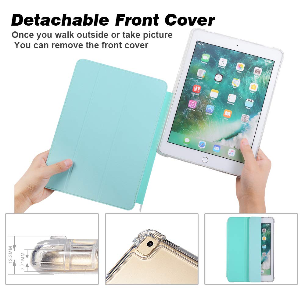 Valkit iPad Pro 9.7 Case 2016 (Old Model), Smart Slim Stand Translucent Frosted Back Cover with Pencil Holder for Apple iPad Pro 9.7 Inch (A1673 A1674 A1681) with Auto Wake/Sleep,Green