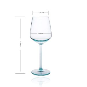 14-ounce Unbreakable Plastic Acrylic Stem Wine Glasses, set of 6-Teal, Red or White Wine Glass, Dishwasher Safe, BPA Free