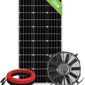 ECO-WORTHY 800CFM Solar Fan Kit, 12in 80W DC Fan Powered by 100W Solar Panel for Greenhouse, Chicken Coop, Attic, Shed, Barn - DELIVERY IN 2 OR 3 PARCELS