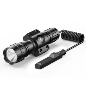 feyachi fl22-mb tactical flashlight 1200 lumen led weapon light with low profile mlok flashlight mount, pressure switch