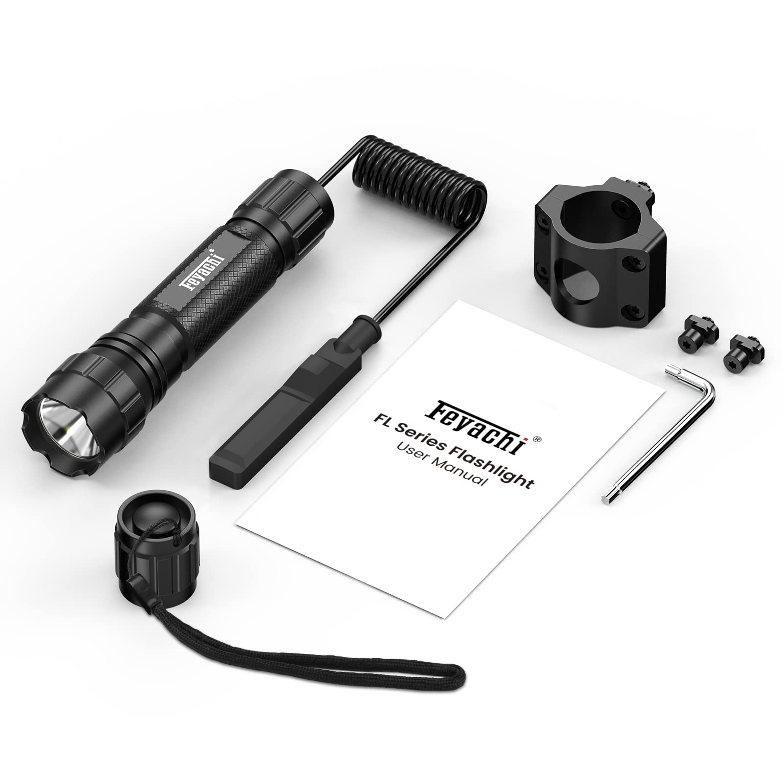 Feyachi FL22-MB Tactical Flashlight 1200 Lumen LED Weapon Light with Low Profile Mlok Flashlight Mount, Pressure Switch