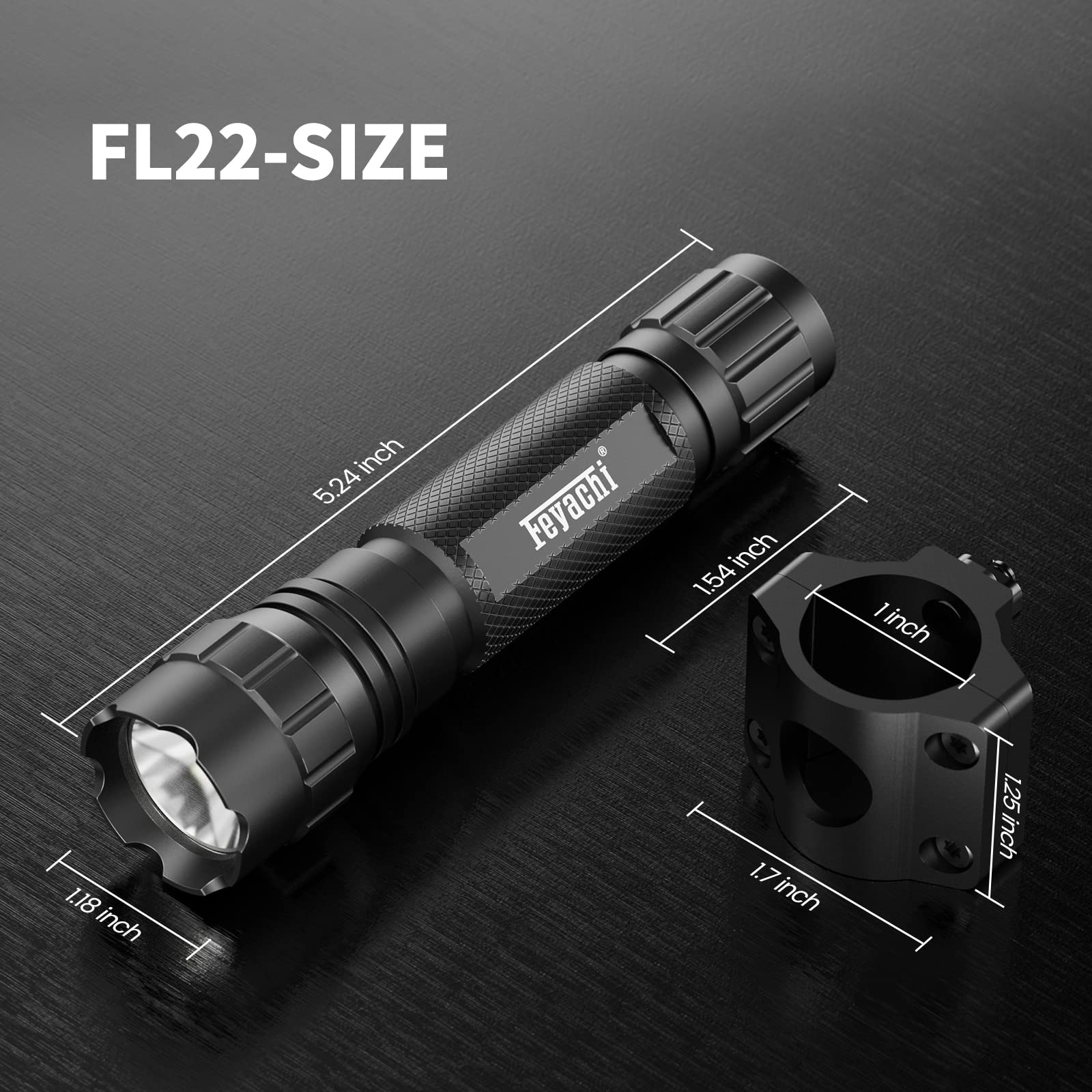 Feyachi FL22-MB Tactical Flashlight 1200 Lumen LED Weapon Light with Low Profile Mlok Flashlight Mount, Pressure Switch