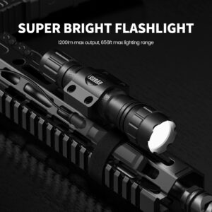 Feyachi FL22-MB Tactical Flashlight 1200 Lumen LED Weapon Light with Low Profile Mlok Flashlight Mount, Pressure Switch