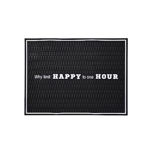 premium bar mat - non-slip, absorbent, and multi-purpose - heavy duty commercial grade rubber - dish dry and spill mat for kitchen or cocktail bar countertops - designed in usa - 16"x12"x0.4"-black