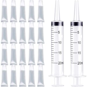 20pcs empty refillable 10ml mini clear lip gloss balm cosmetic containers with syringe for diy lip gloss