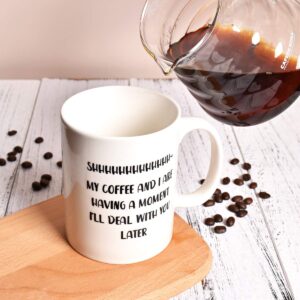 Bosmarlin Large Funny Mug Gift for Coffee Lover, Big Humor Cup Office Worker, 17.5 Oz, Dishwasher and Microwave Safe