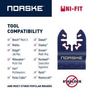 Norske Tools NOTP237 Oscillating Multi Tool Accessory Blade Universal Fit 3-in-1 Rigid Scraper & Knives