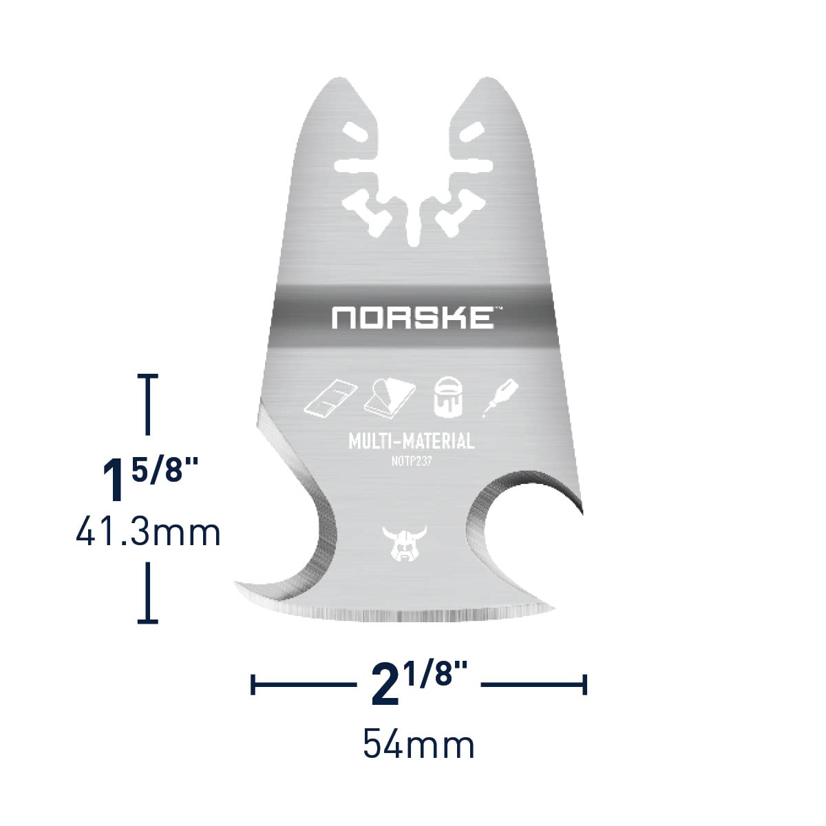 Norske Tools NOTP237 Oscillating Multi Tool Accessory Blade Universal Fit 3-in-1 Rigid Scraper & Knives