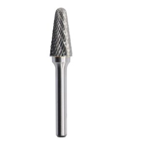 sl-4 tungsten carbide burr rotary file taper shape with radius end double cut with 1/4"shank for die grinder drill bit