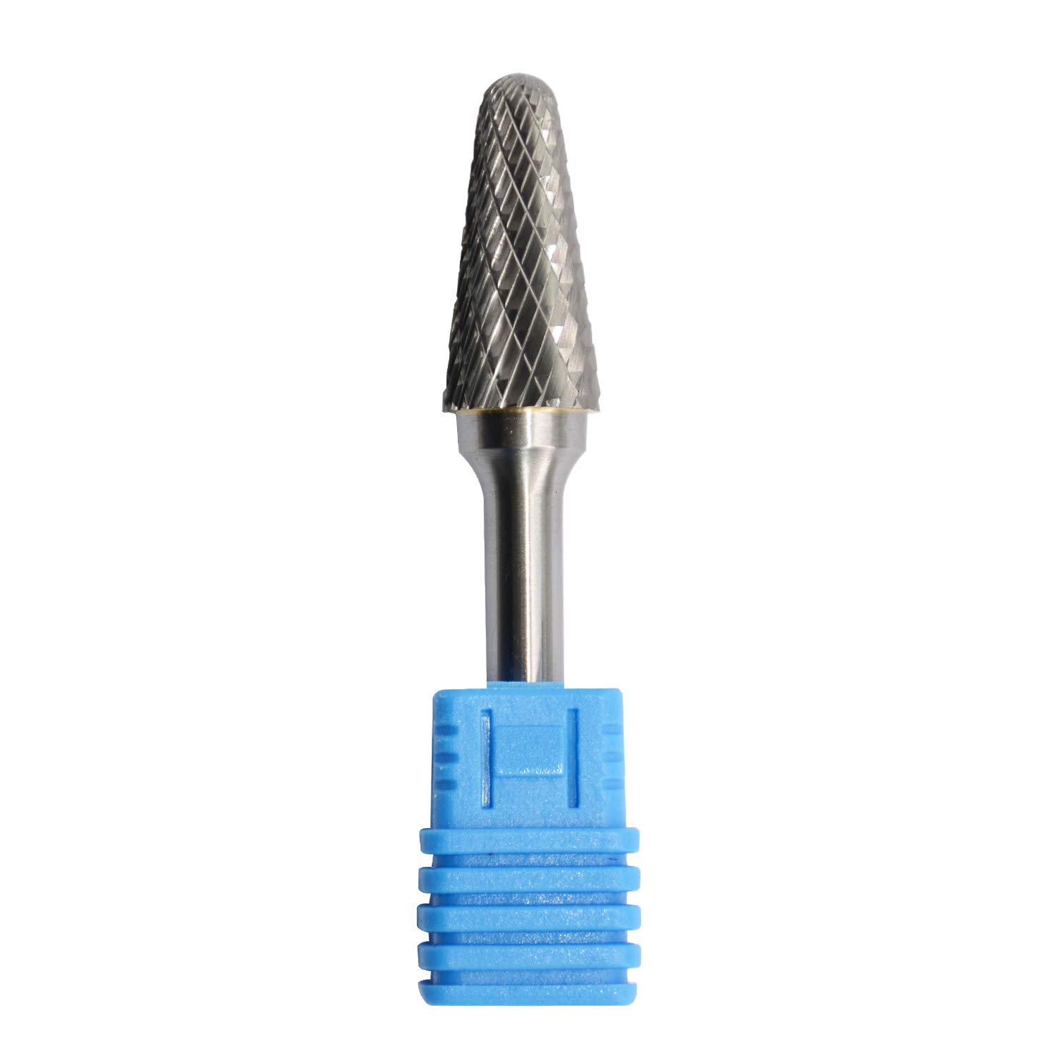 SL-4 Tungsten Carbide Burr Rotary File Taper Shape with Radius End Double Cut with 1/4"Shank for Die Grinder Drill Bit