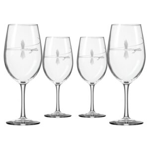 rolf glass | fly fishing all purpose wine glass 18 ounce | set of 4 | large wine glasses | lead-free crystal glass | engraved all purpose wine glasses | made in the us | outdoor lifestyle
