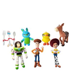 7 pcs toy inspiration story cake topper, toy game story birthday party decoration