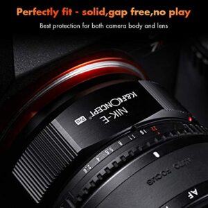 K&F Concept Lens mount adapter Compatible with Nikon AI Nikkor F Mount Lens to Sony Alpha E NEX Mount Mirrorless Camera with Matting Varnish Design Compatible for Sony A6000 A6400 A7II A5100 A7 A7RIII