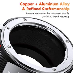 K&F Concept Lens mount adapter Compatible with Nikon AI Nikkor F Mount Lens to Sony Alpha E NEX Mount Mirrorless Camera with Matting Varnish Design Compatible for Sony A6000 A6400 A7II A5100 A7 A7RIII