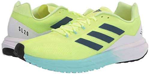 adidas Women's SL20 Running Shoe, Yellow/Crew Navy/Aqua, 12