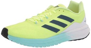 adidas women's sl20 running shoe, yellow/crew navy/aqua, 12