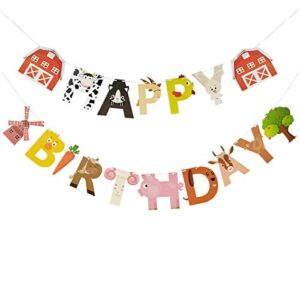 Farm Animals Birthday Banner,Farm Animals Themed Birthday Baby Shower Party Decoration