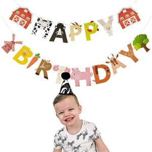 Farm Animals Birthday Banner,Farm Animals Themed Birthday Baby Shower Party Decoration