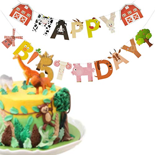 Farm Animals Birthday Banner,Farm Animals Themed Birthday Baby Shower Party Decoration