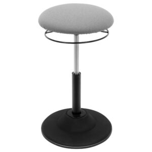 mount-it! standing desk stool | ergonomic sit stand desk chair for office | active balance 360 degree wobble stool with padded seat, adjustable height & non-slip rubber base