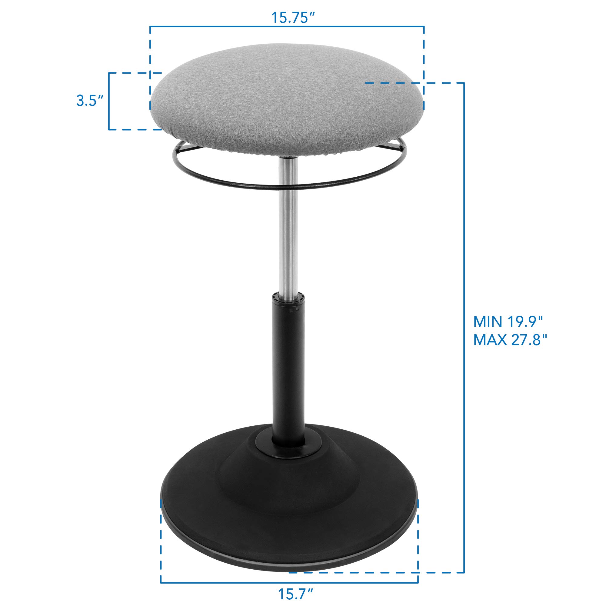 Mount-It! Standing Desk Stool | Ergonomic Sit Stand Desk Chair for Office | Active Balance 360 Degree Wobble Stool with Padded Seat, Adjustable Height & Non-Slip Rubber Base