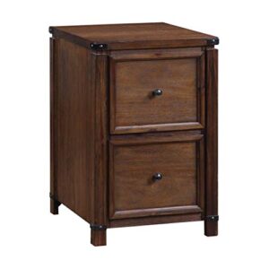 osp home furnishings baton rouge 2 drawer file cabinet with rustic design and metal accents, brushed walnut