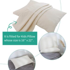 Lofe Organic Cotton Pillow Case - One Pack 16"x 22" Kids Pillow Cover - 300 TC Thread Count - Soft, Safe and Hypoallergenic - Off White