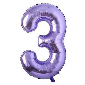 40inch purple helium foil number balloons large figures inflatable balls baby shower birthday wedding decoration party supplies (40 inch purple 3)