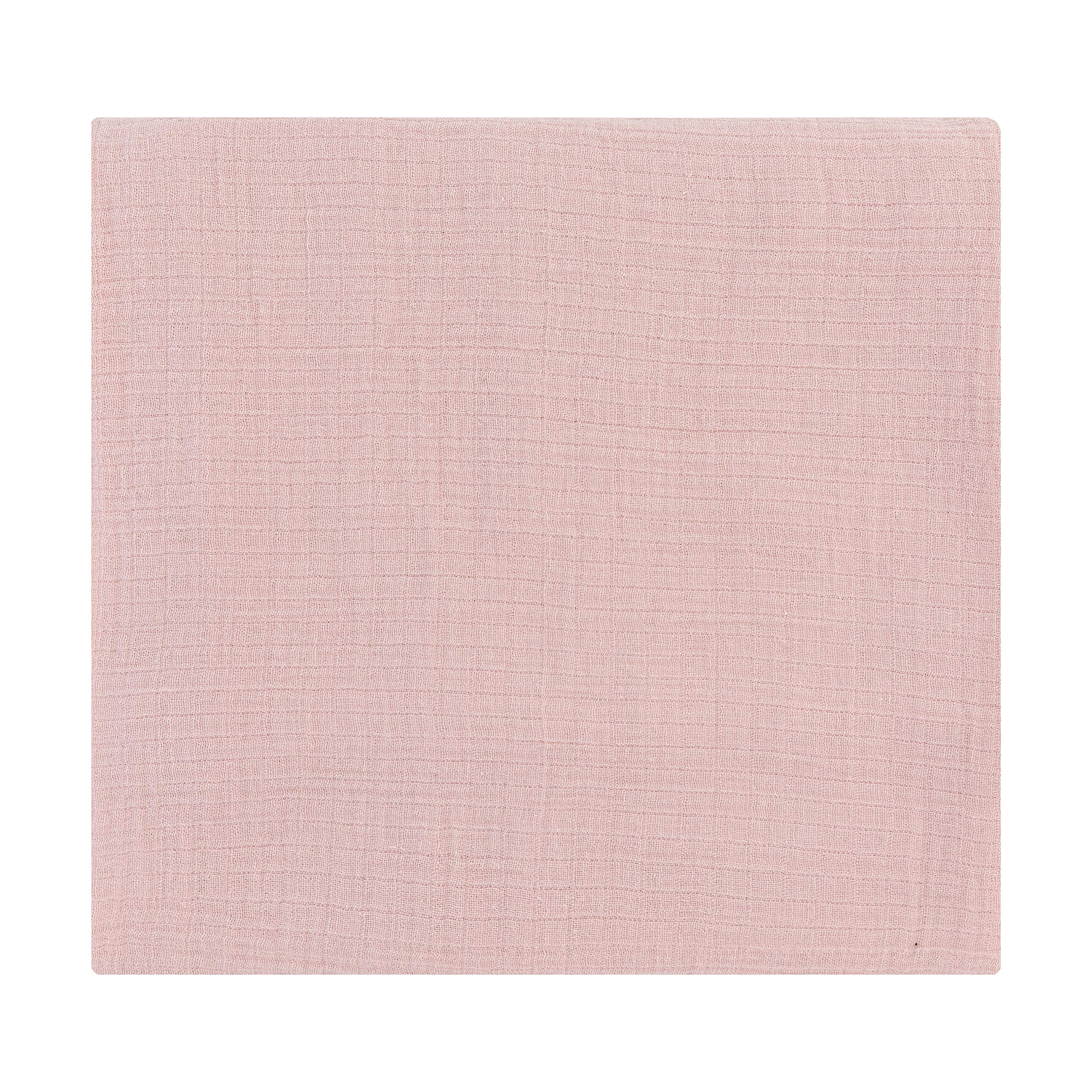 Ely's & Co. Cotton Muslin Swaddle Blanket 1-Pack for Baby Girl — 100% Cotton Muslin Extra-Large Swaddle Blankets (47” x 47”) Petal Pink