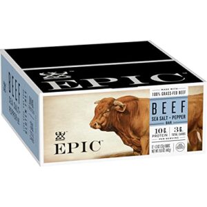 epic protein bars, beef sea salt pepper, keto and paleo friendly, 1.3 oz, 12 ct