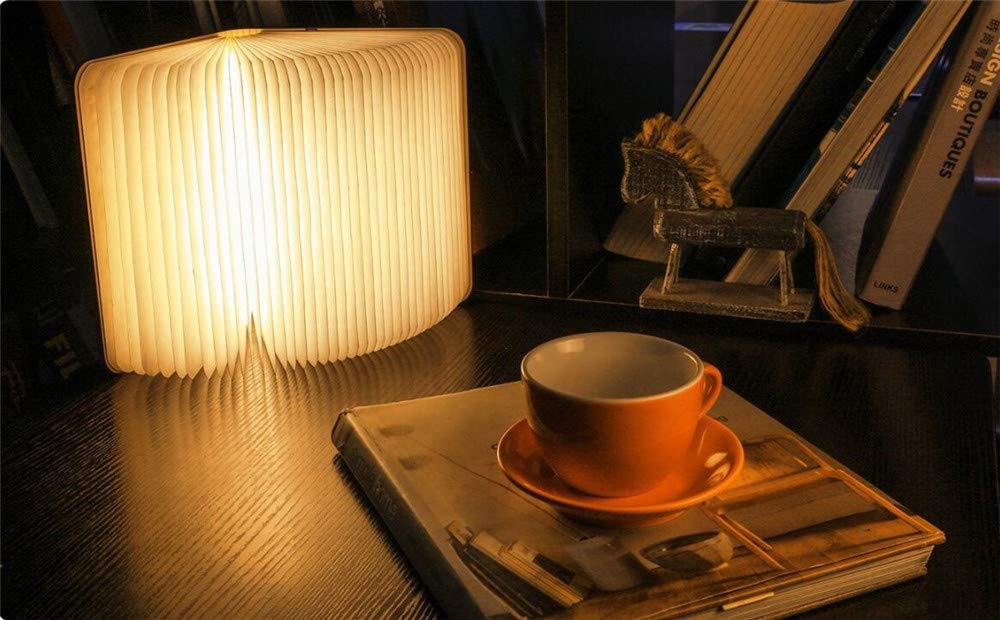 HutHomery Desk Lamp, Wooden Book Light, LED Night Reading Light, Bedside Desk Table & Wall Light Lamp USB, Perfect for Nightstand, Home & Office Decor Gift Ideas