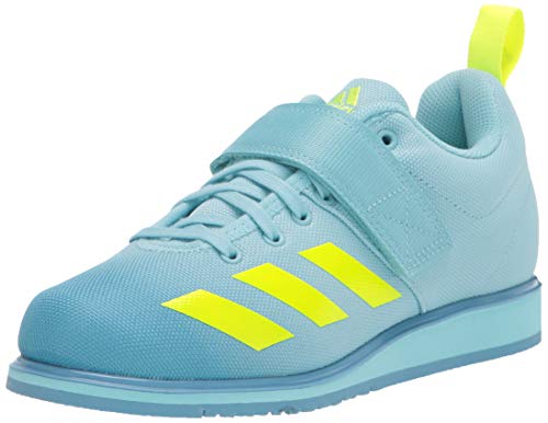 adidas Women's Powerlift 4 Cross Trainer, Hazy Sky/Solar Yellow/Hazy Blue, 9.5