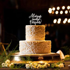 Always and Forever Wedding Cake Topper, Silver Glitter After All This Time Always Wedding Cake Topper