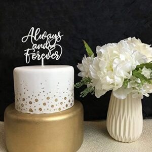 Always and Forever Wedding Cake Topper, Silver Glitter After All This Time Always Wedding Cake Topper