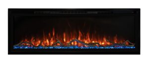modern flames spectrum slimline reliable electric fireplace | customizable hybrid-fx flame led light ambience | remote controlled | 60 inch