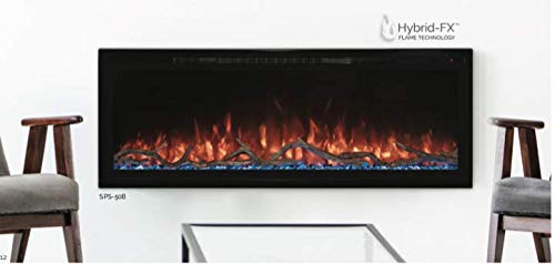 Modern Flames Spectrum Slimline Reliable Electric Fireplace | Customizable Hybrid-FX Flame LED Light Ambience | Remote Controlled | 60 Inch