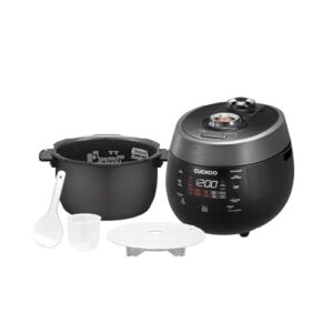CUCKOO 6 Cup (Uncooked) 12 Cup (Cooked) Rice Cooker with Dual Pressure Modes, LED Display Panel, Durable Non-Stick Inner Pot with Optimal Heat Distribution & Dual Motion Gasket | (Black, CRP-RT0609FB)