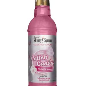 Jordan's Skinny Syrups Sugar Free Flavor Infusion Syrup - Cotton Candy - 0 Calories 0 Sugar 0 Carbs - Gluten Free, Keto Friendly, Made in the USA